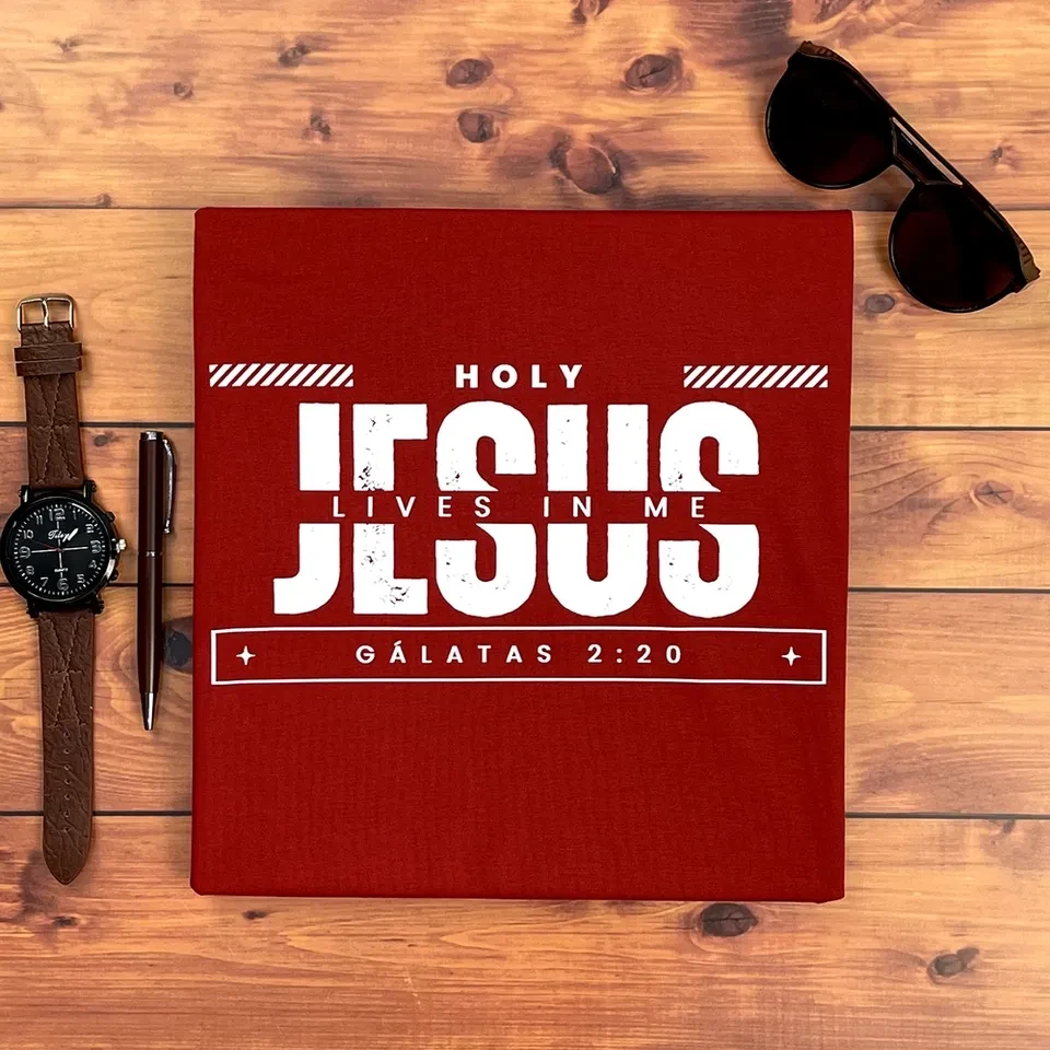 Camiseta Masculina Vermelha Holy Jesus Lives In - 3
