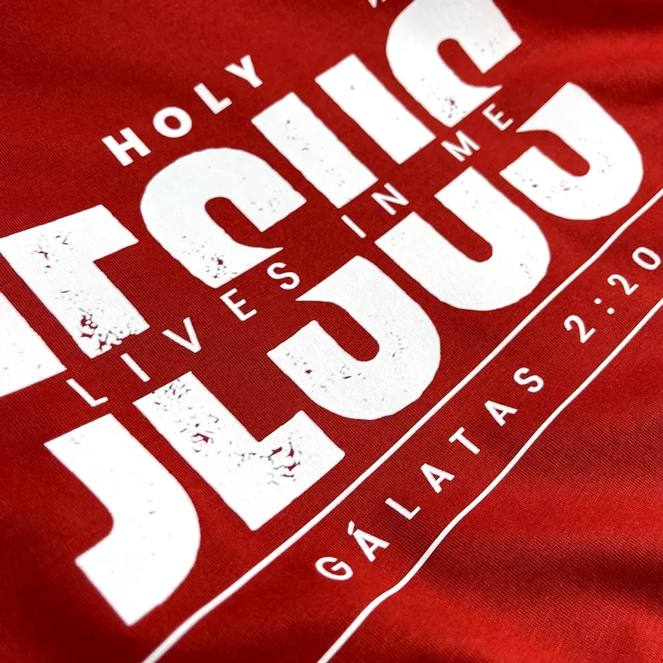Camiseta Masculina Vermelha Holy Jesus Lives In - 2