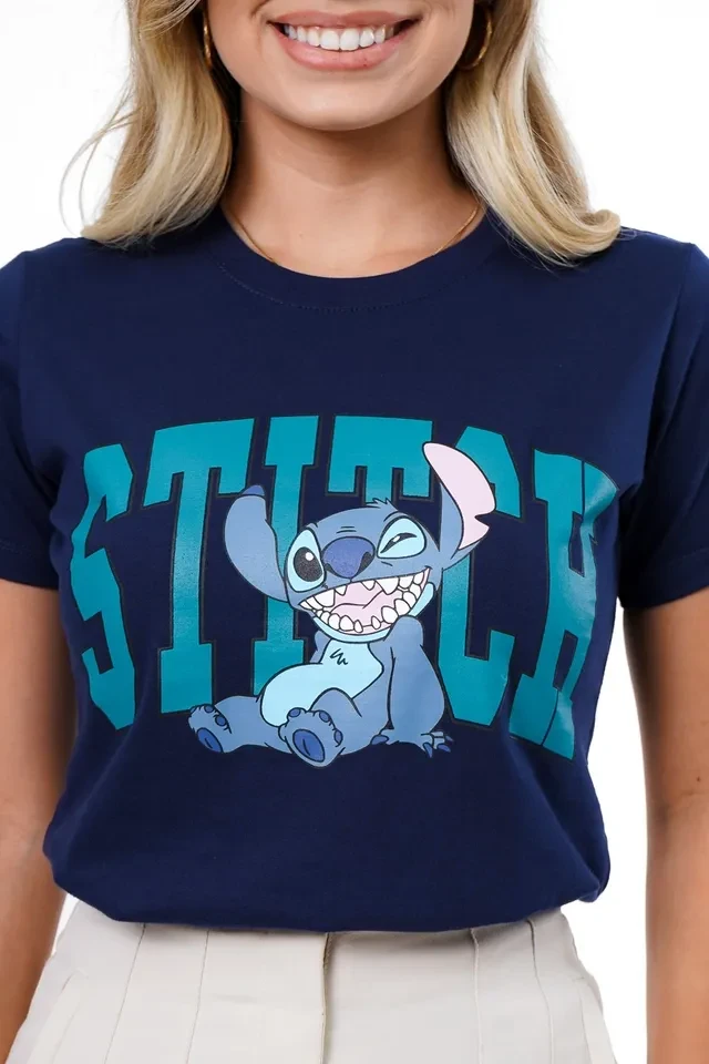 T-shirt Stitch Azul-Marinho Tam M - 2