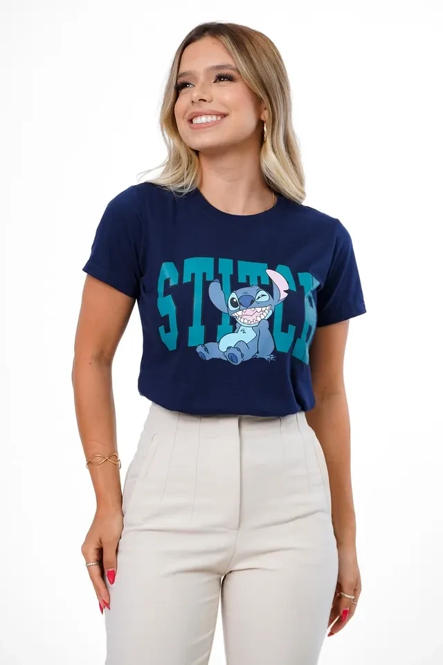 T-shirt Stitch Azul-Marinho Tam M - 1