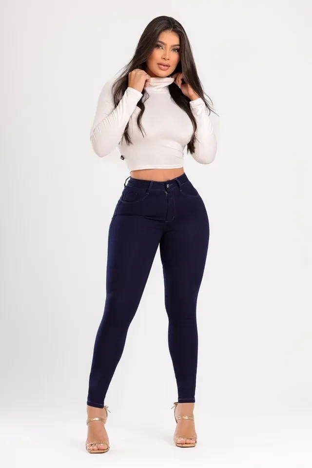 Skinny Básica Modeladora Cintura Alta Levanta Bumbum - 5