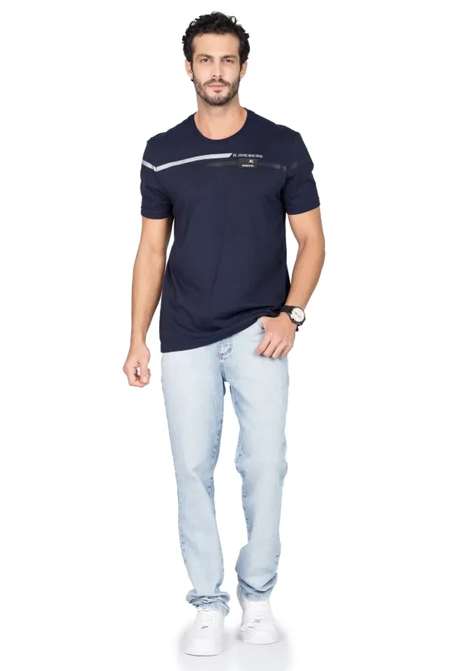 Camiseta Masculina Azul-marinho - 2