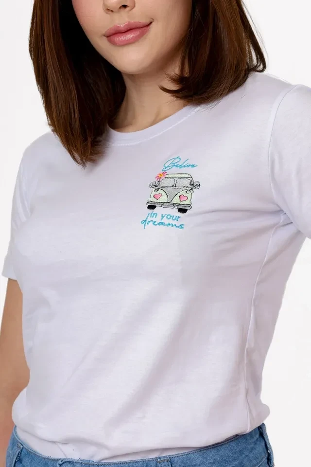 T-shirt Kombi Believe In Your Dreams Bordado Tam M - 1