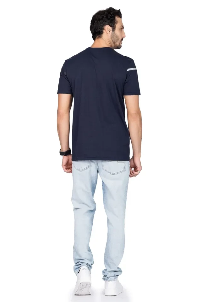 Camiseta Masculina Azul-marinho - 3