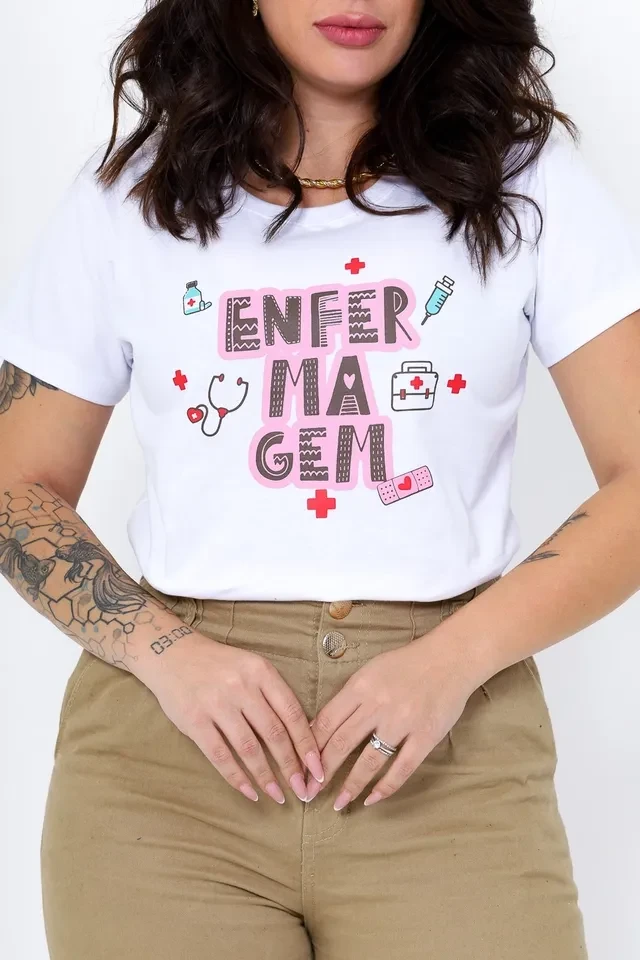 T-shirt Enfermagem Branca M - 1