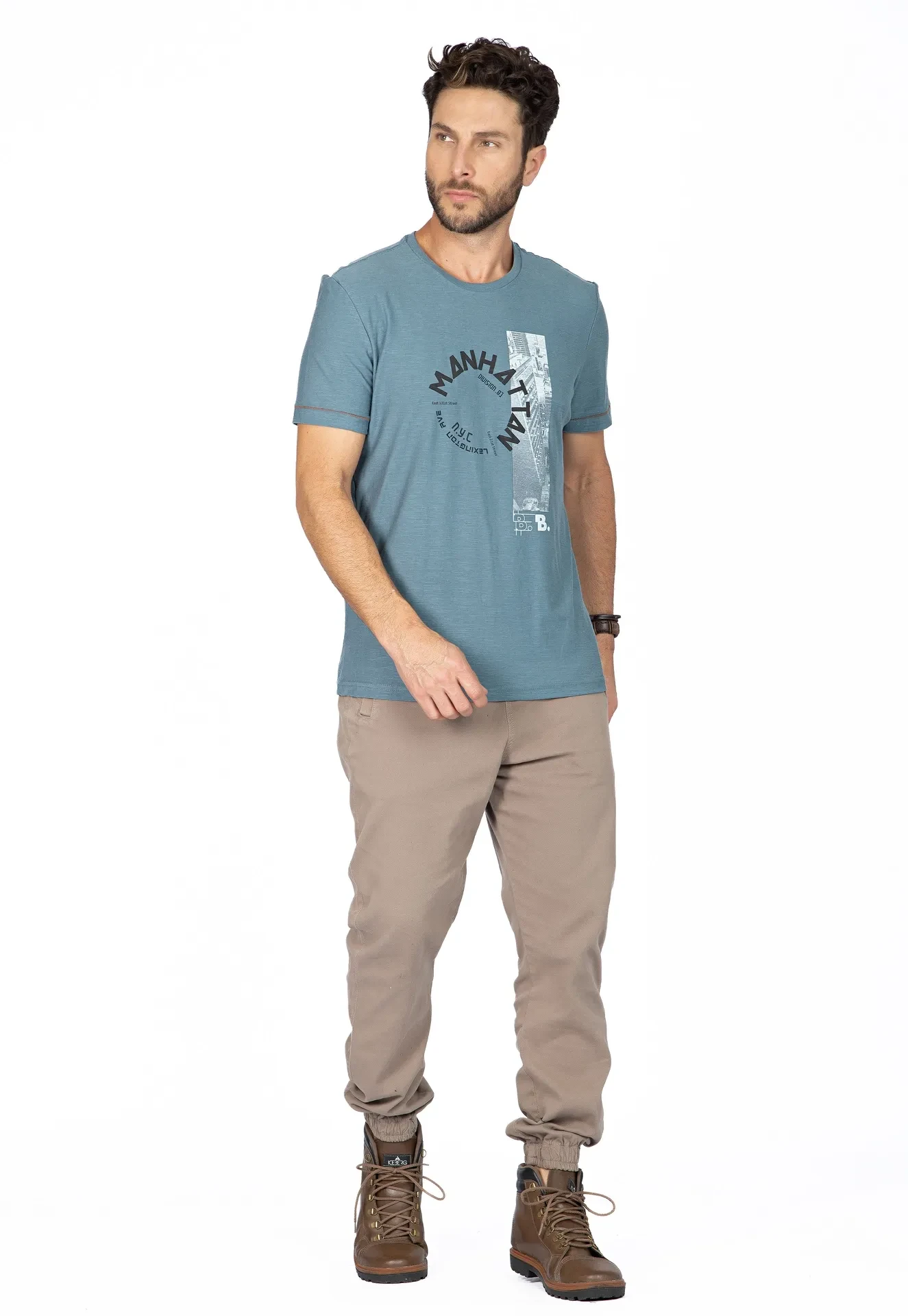 Camiseta Masculina Manhattan Azul - 2