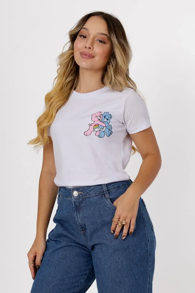 T-shirt Ursinhos Carinhosos Cor Branco - 1