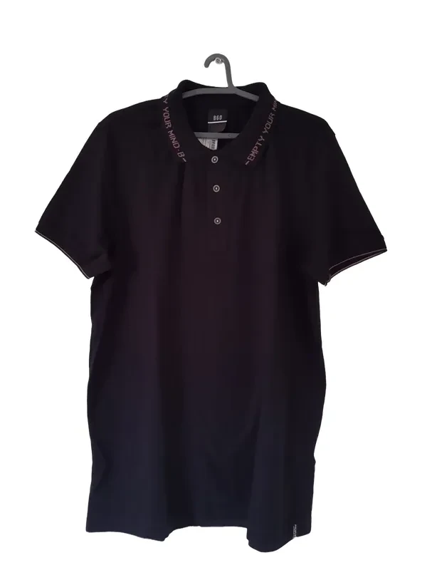 Polo Preta Pique Duplo Tam P - 2