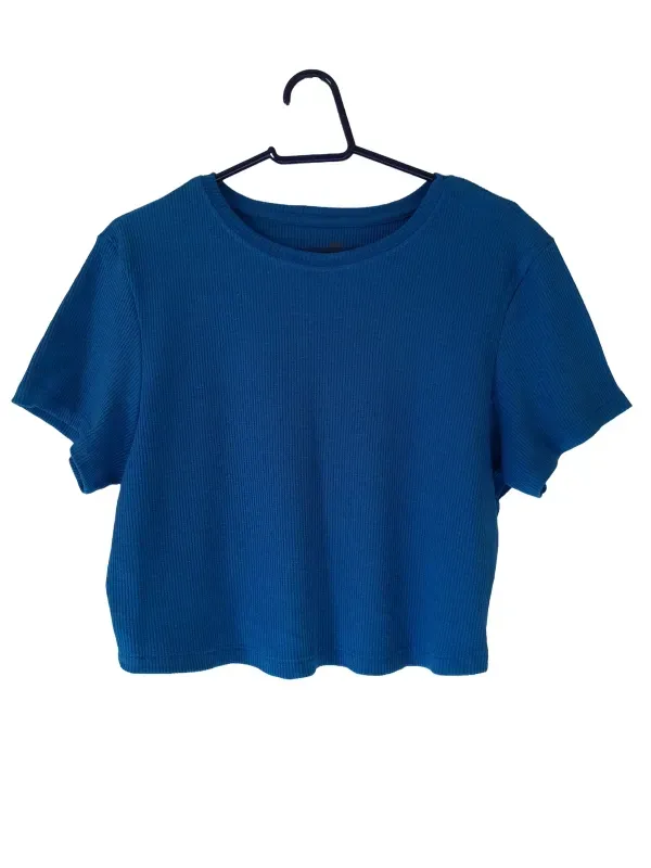 Promoção Croped Gola Redonda Azul
