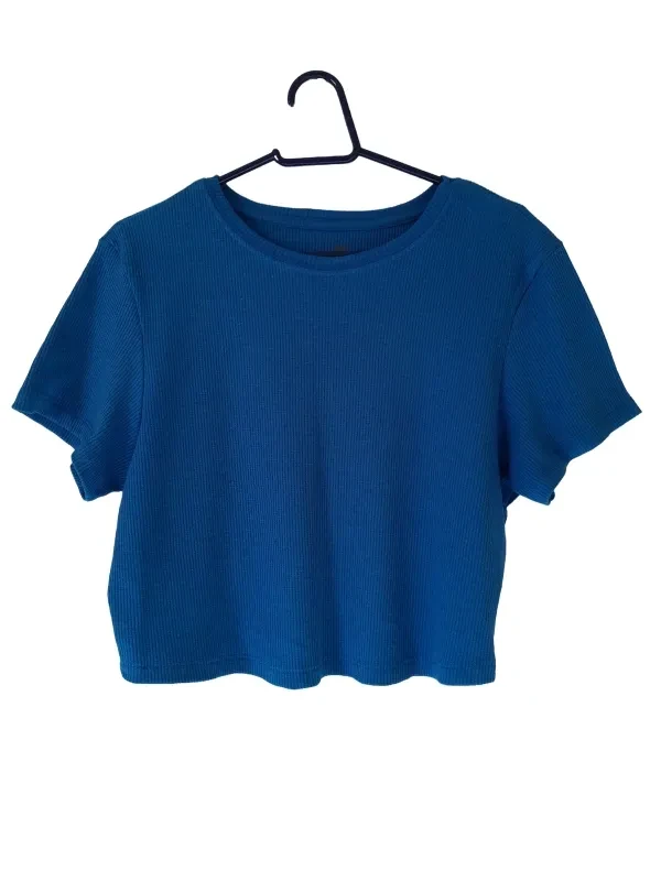 Promoção Croped Gola Redonda Azul - 1