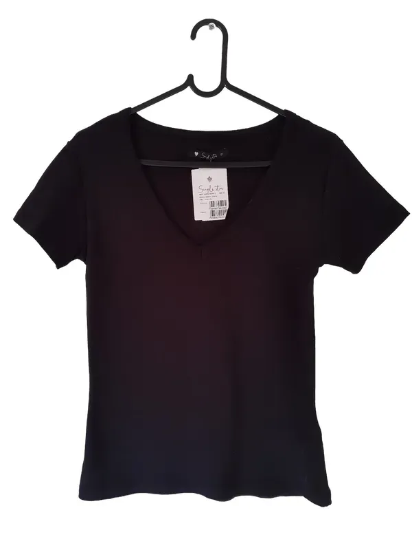 Blusa Gola V Preta Tam P 