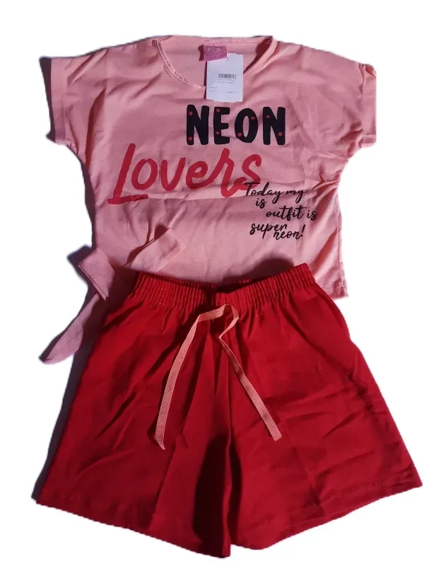 Conjunto Feminino Neon Lovers 8 Anos