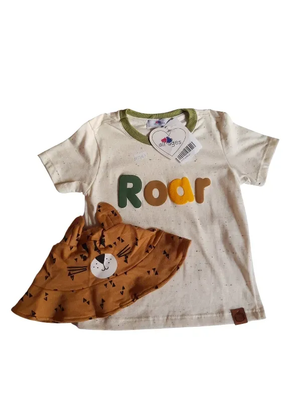 Camiseta Manga Curta Mescla Roar Com Chapéu 