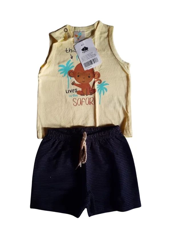 Conjunto Masculino Camiseta Amarela Monkey Safari 🐒 - 1