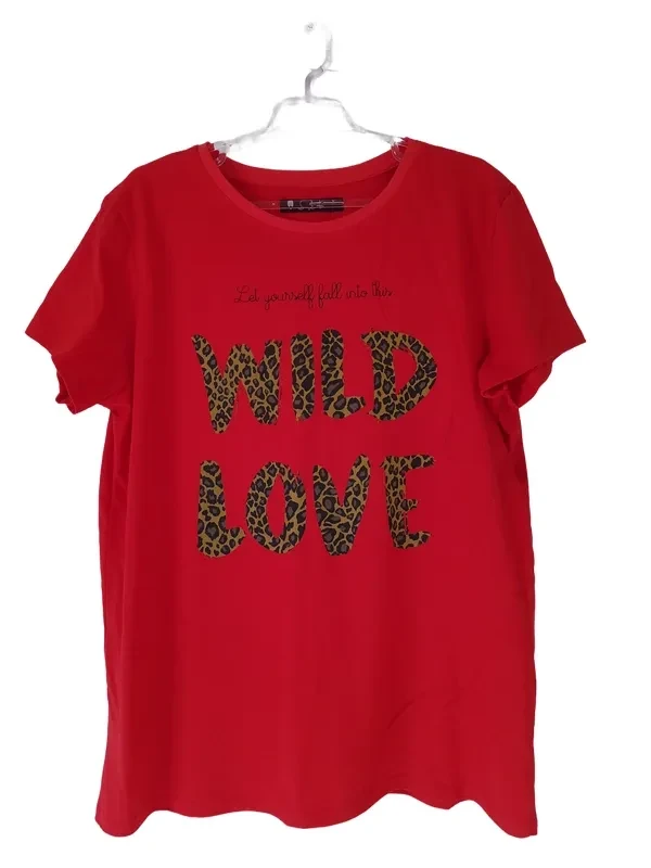 T-shirt Vermelha Wild Love Tam M - 1