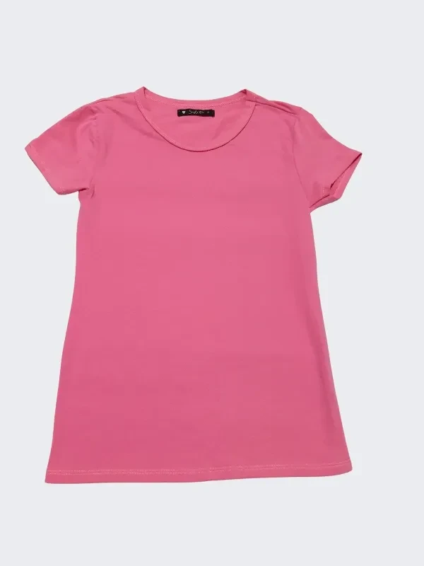 Blusa Gola Redonda Rosa Lisa  - 2