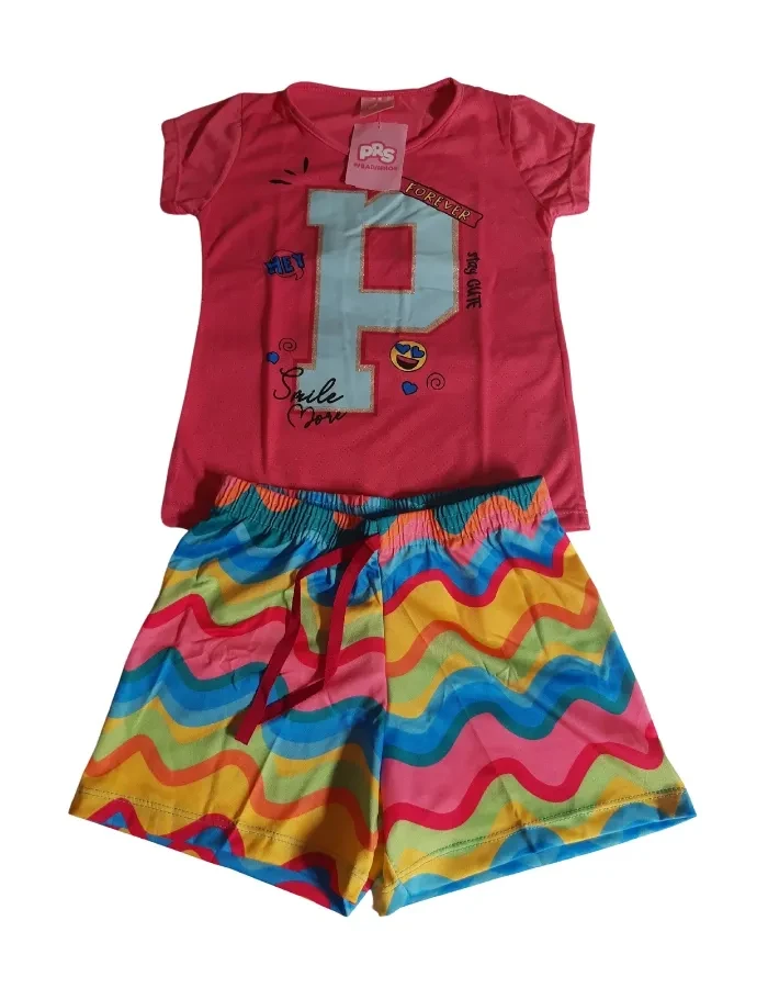 Conjunto Feminino Blusa Rosa Letra P - 1