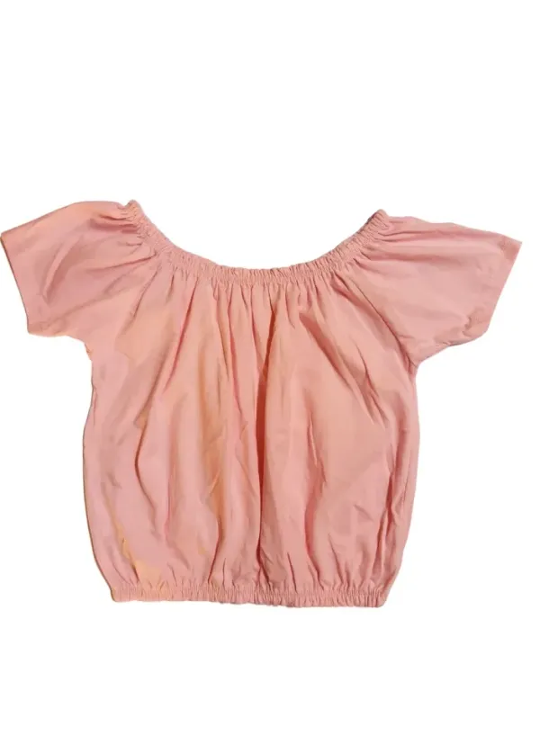 Blusa Manga Curta Ciganinha Rosa