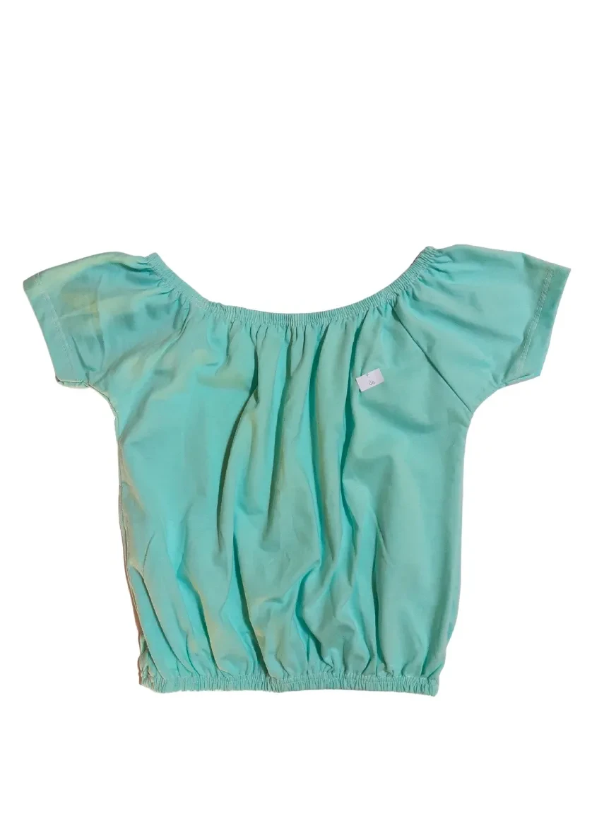 Blusa Ciganinha Manga Curta Verde - 1
