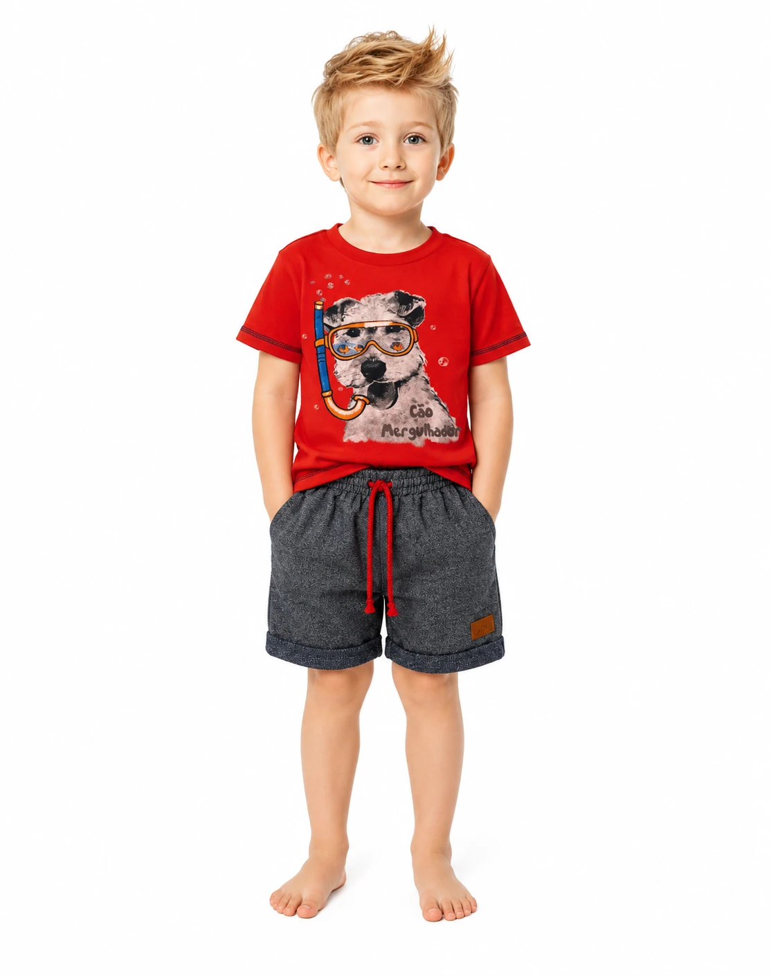 Conjunto Masculino Camiseta Vermelha 🐶 - 1