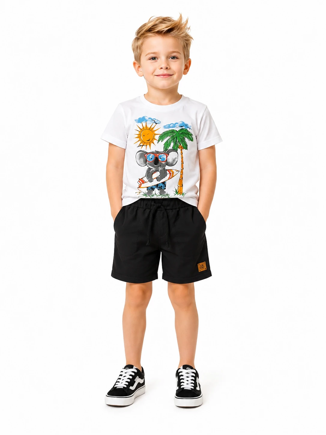 Conjunto Masculino Camiseta Branca Desenho ☀️🌴 - 1
