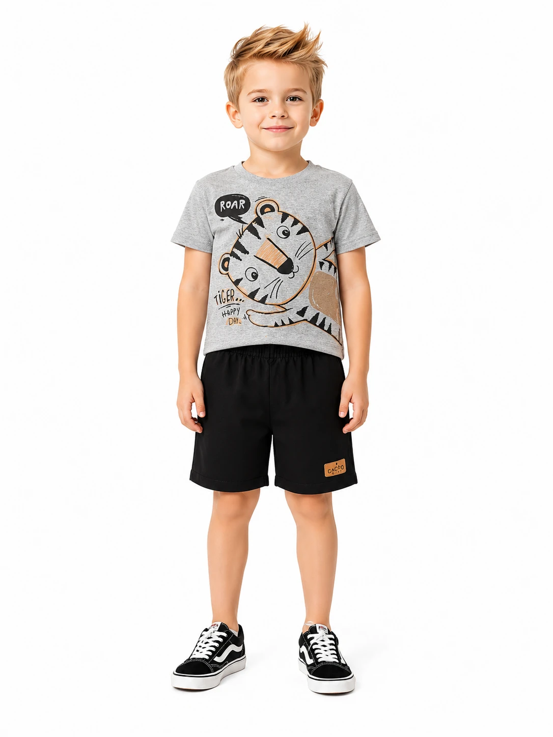 Conjunto Masculino Camiseta Cinza 🐯  - 1