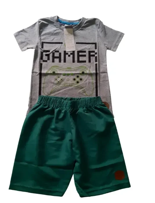 Conjunto Masculino Camiseta Cinza Gamer - 2