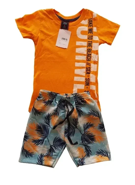 Conjunto Masculino Camiseta Laranja Summer - 2