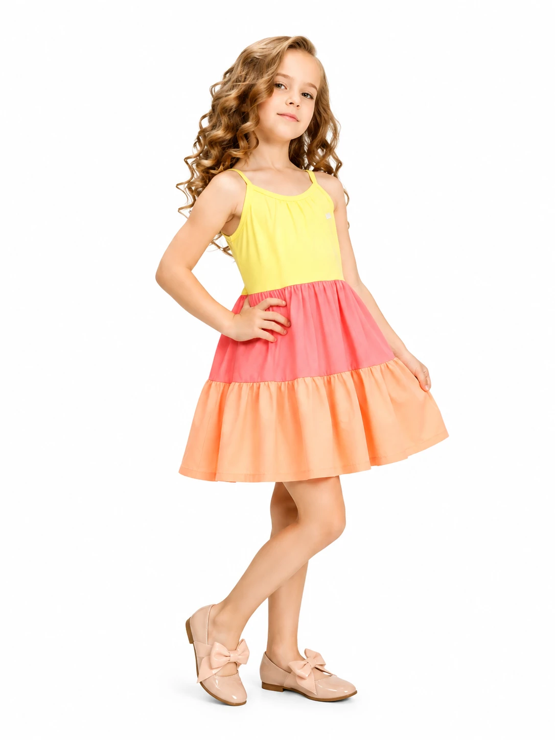 Vestido De Alcinha Neon Degradê 6 Anos  - 1