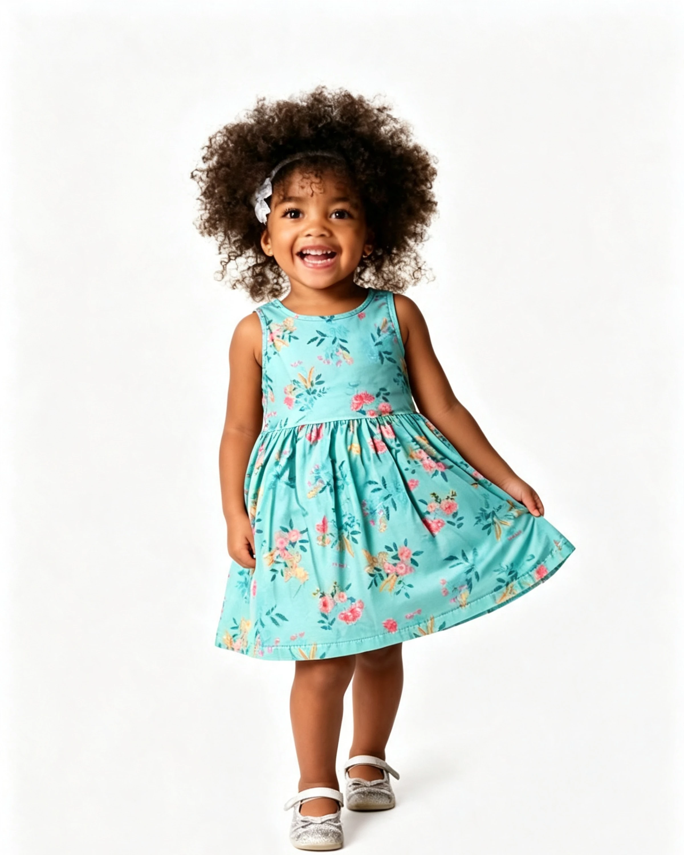 Vestido Verde Com Estampa - 1