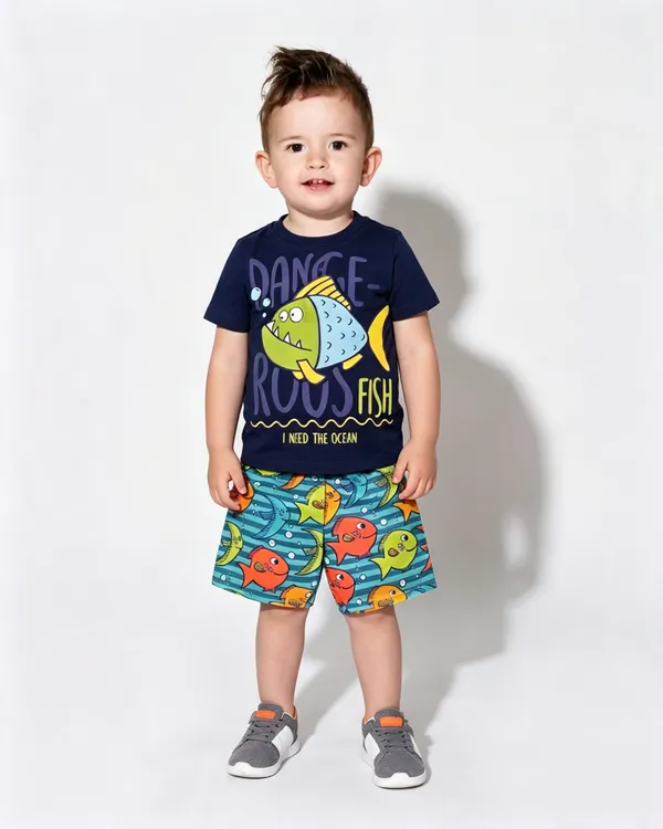 Conjunto Masculino Desenho Peixe