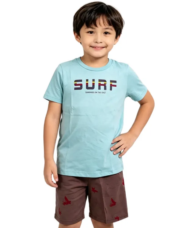Conjunto Masculino Camiseta Azul Surf