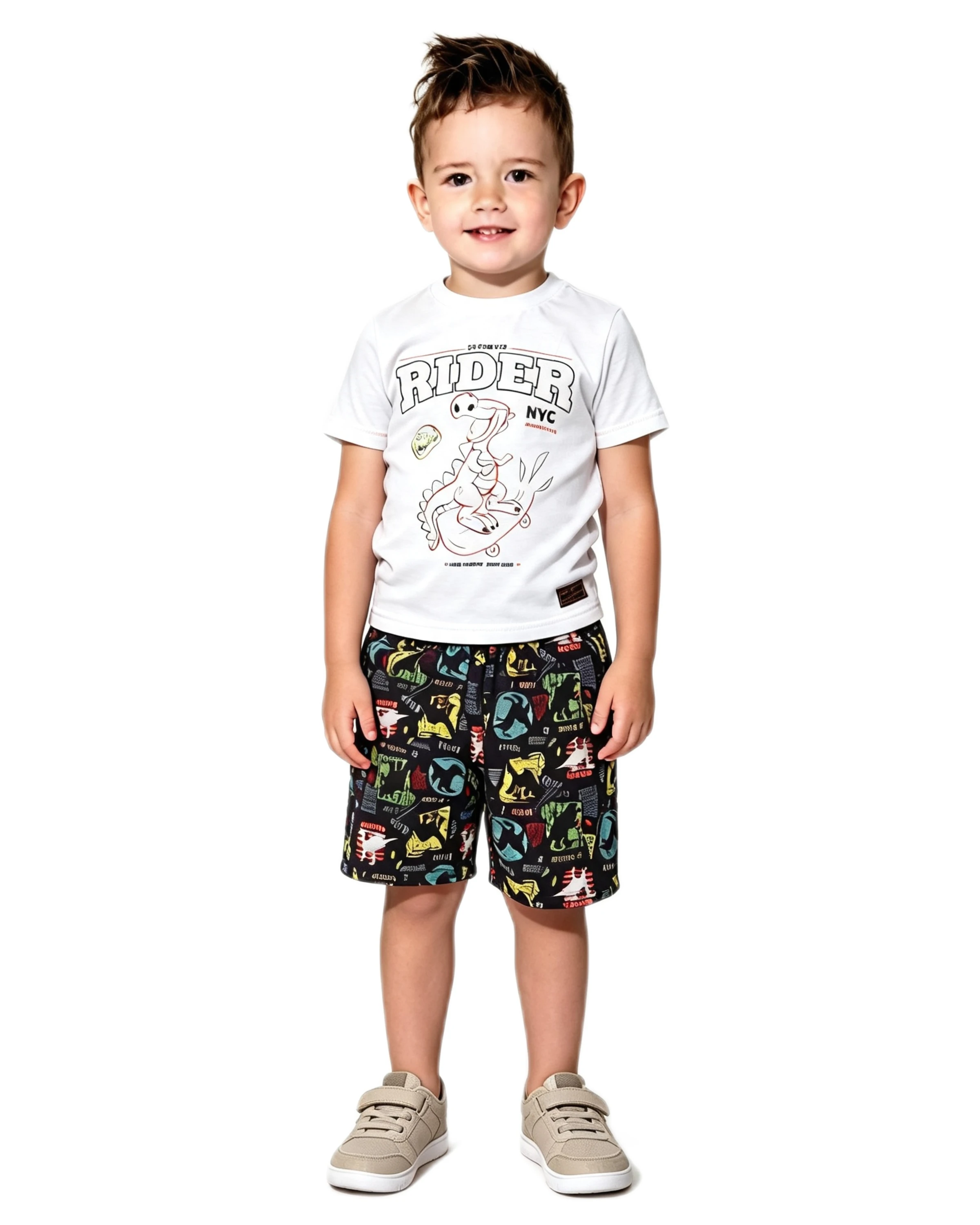 Conjunto Masculino Camiseta Branca Street Rider - 1