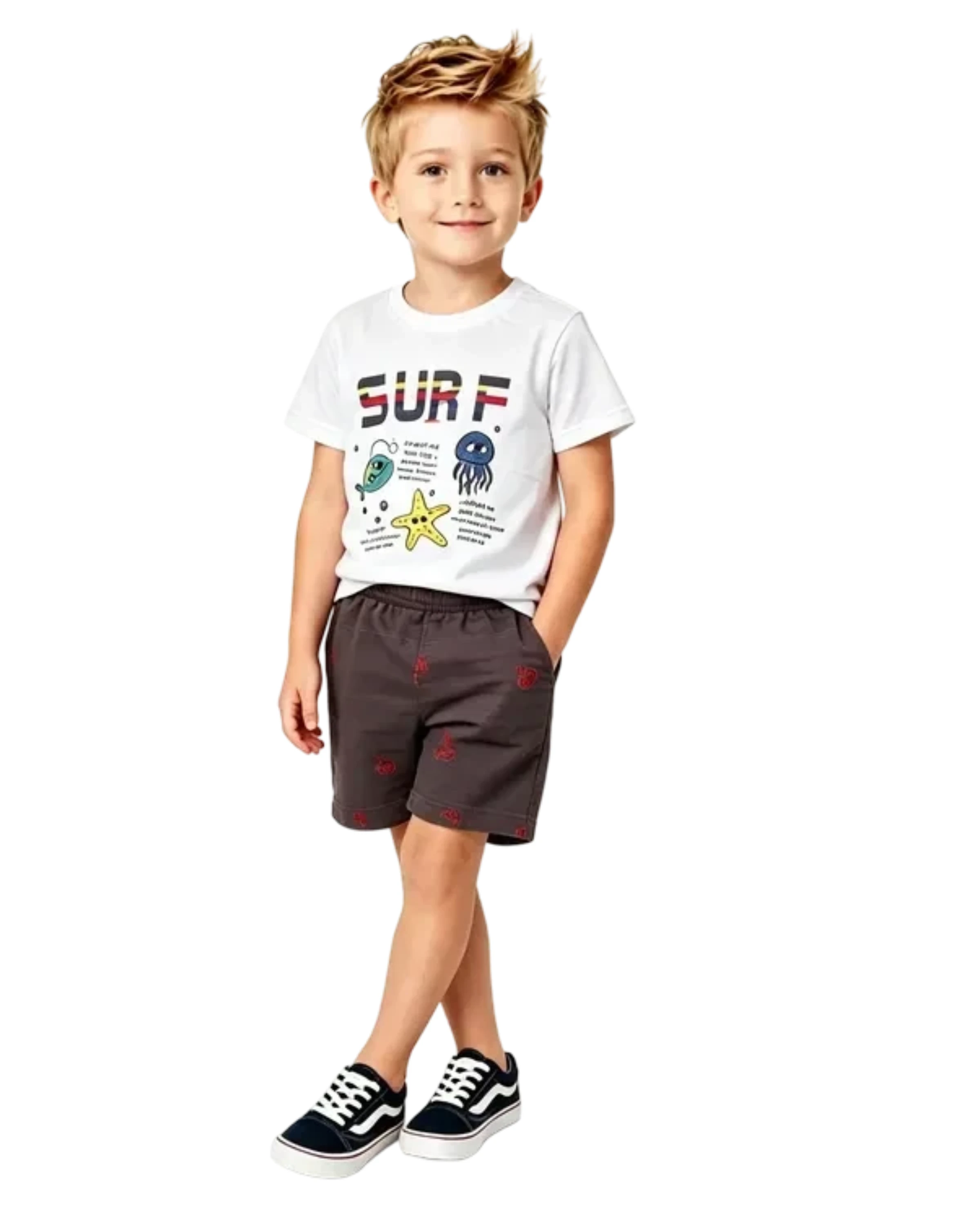 Conjunto Masculino Camiseta Branca Surf - 1