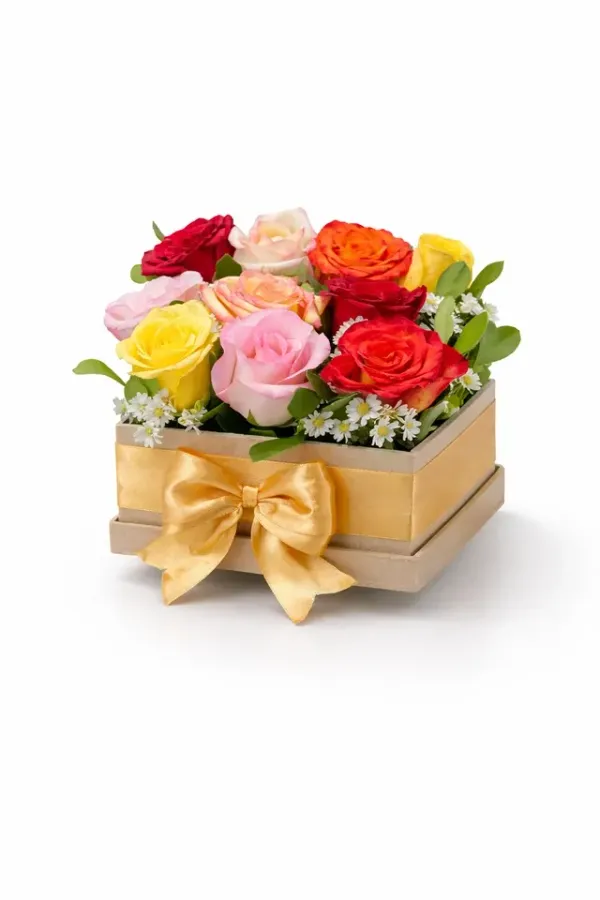 CAIXA BOX DE ROSAS MISTA (REF069)