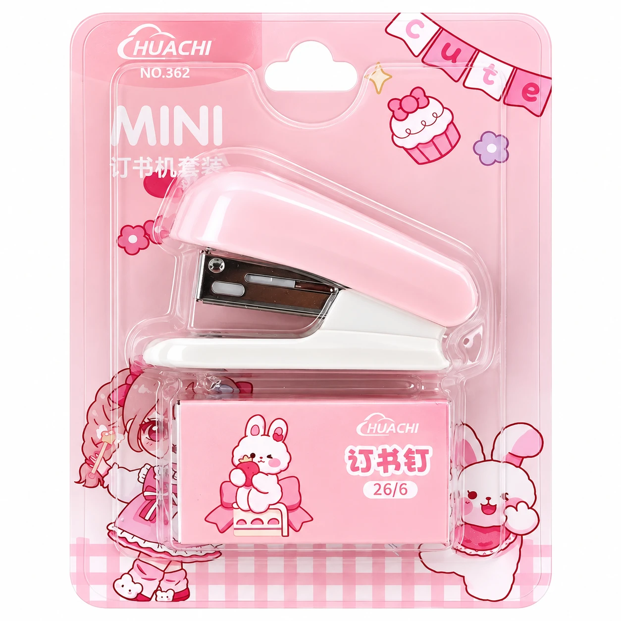 Mini Grampeador Cute + Grampos 2 em 1 - 1