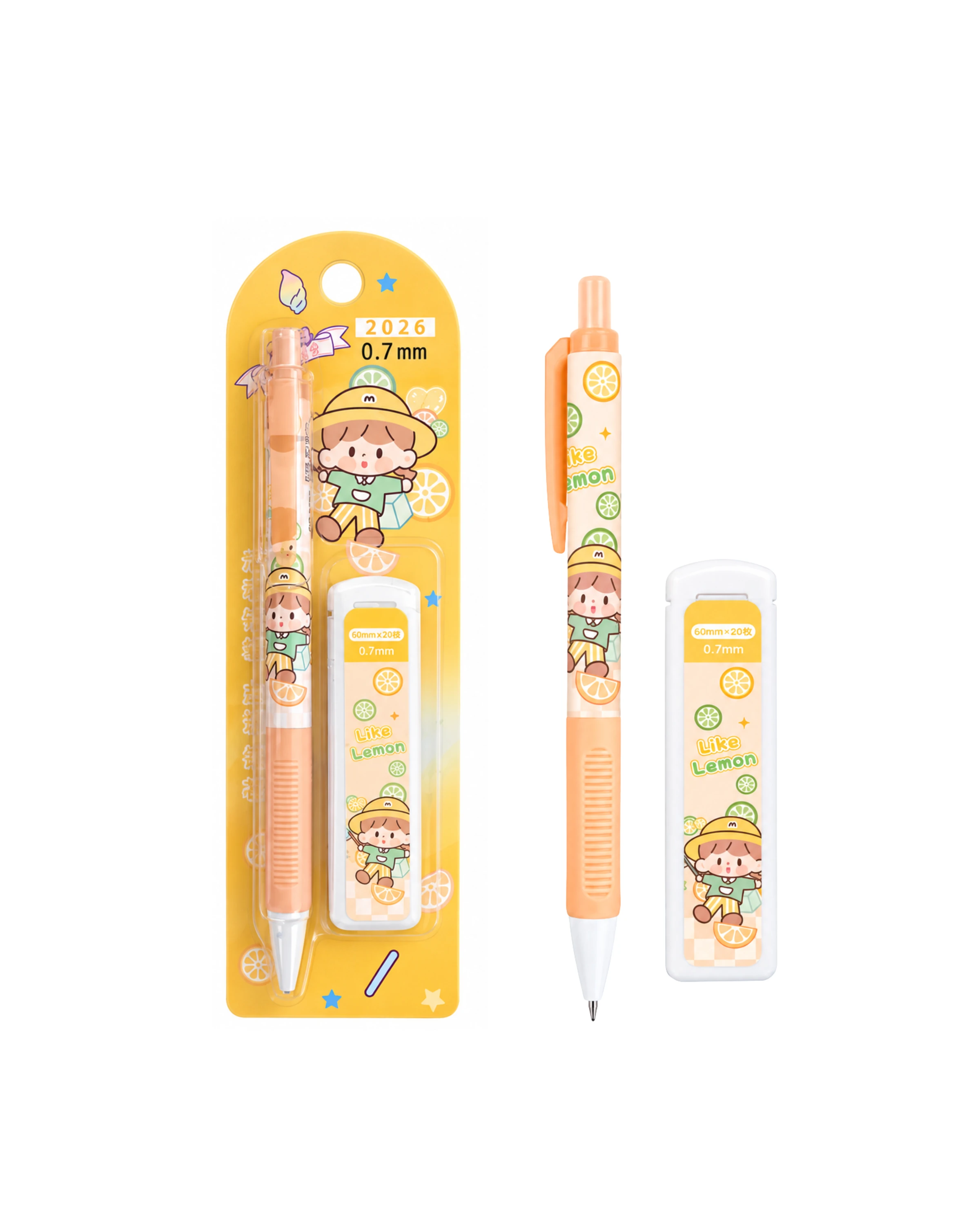 Lapiseira + Mina de Grafite Kawaii 0.7 mm - 2