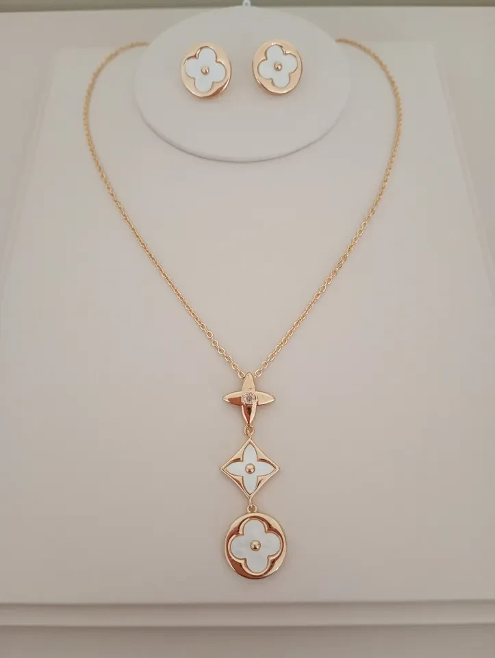 Conjunto VP Brinco e Colar Madre Pérola Gravatinha - 1