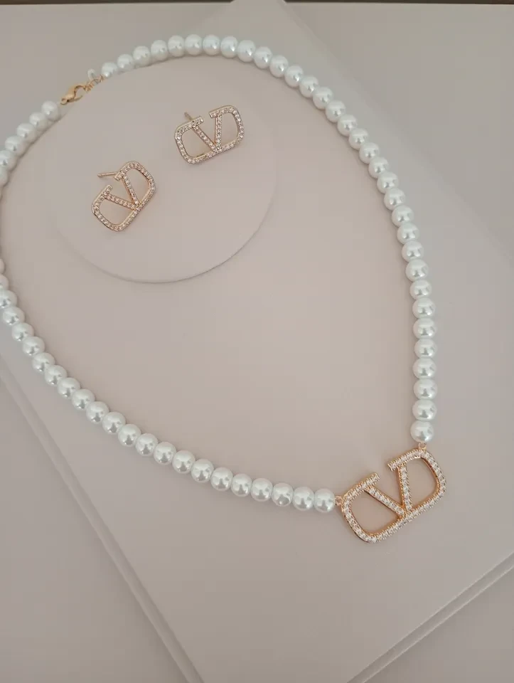 Conjunto VP Brinco e Colar Pérolas e Zircônia  - 2