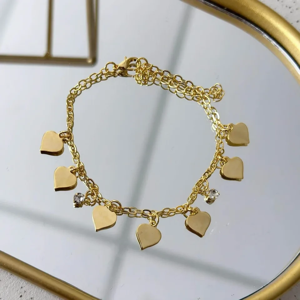 Pulseira VP Corações com Strass - 3