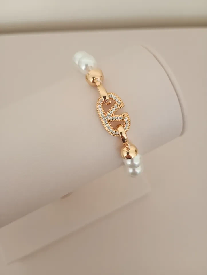 Pulseira VP Pérolas V Cravejada  - 2
