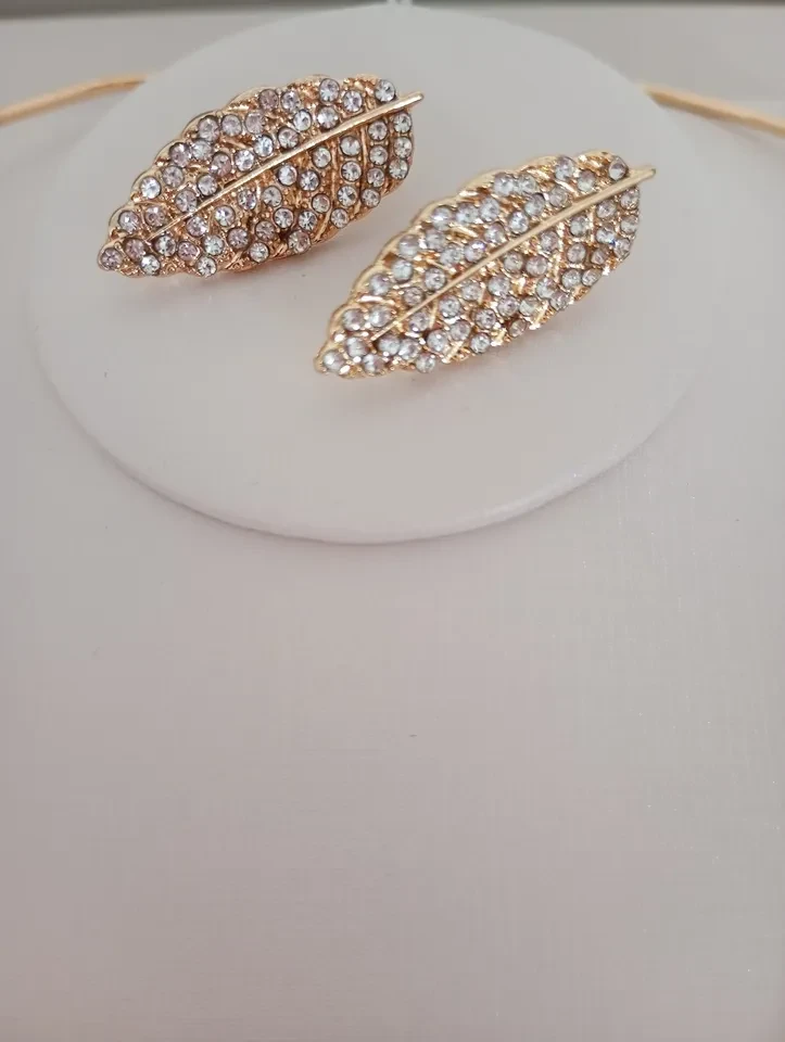 Conjunto VP Aro Folha Cravejada com Strass - 3
