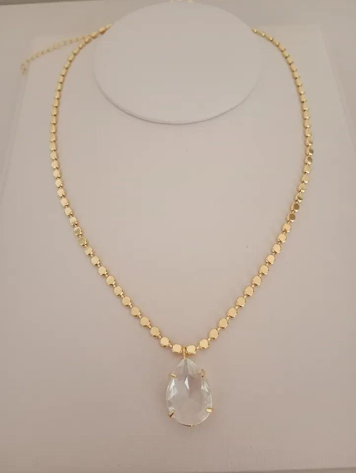 Colar VP Gota Zircônia Cristal - 1