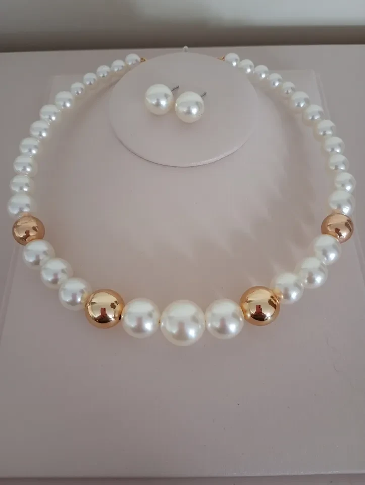 Conjunto VP Choker Aro Pérolas e Esferas Douradas - 2