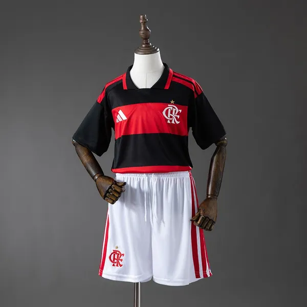Kit Infantil Flamengo I 26/27 - Adidas - Preto e vermelho