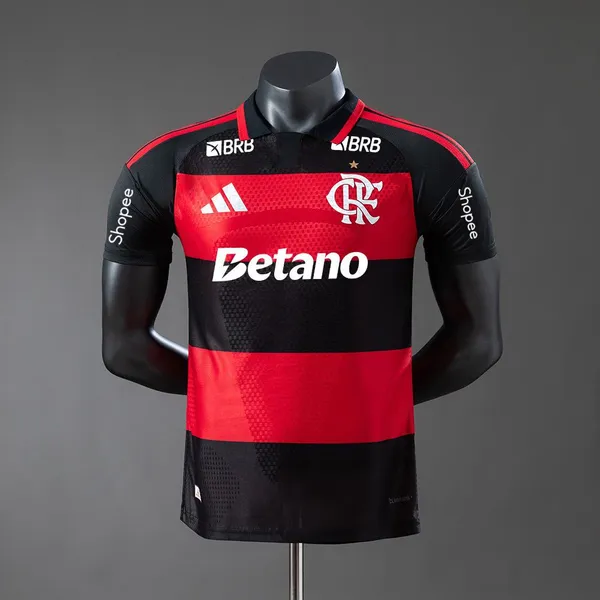 Camisa Flamengo I 26/27 - Jogador Adidas Masculina - Preta e vermelha Com Patrocínio