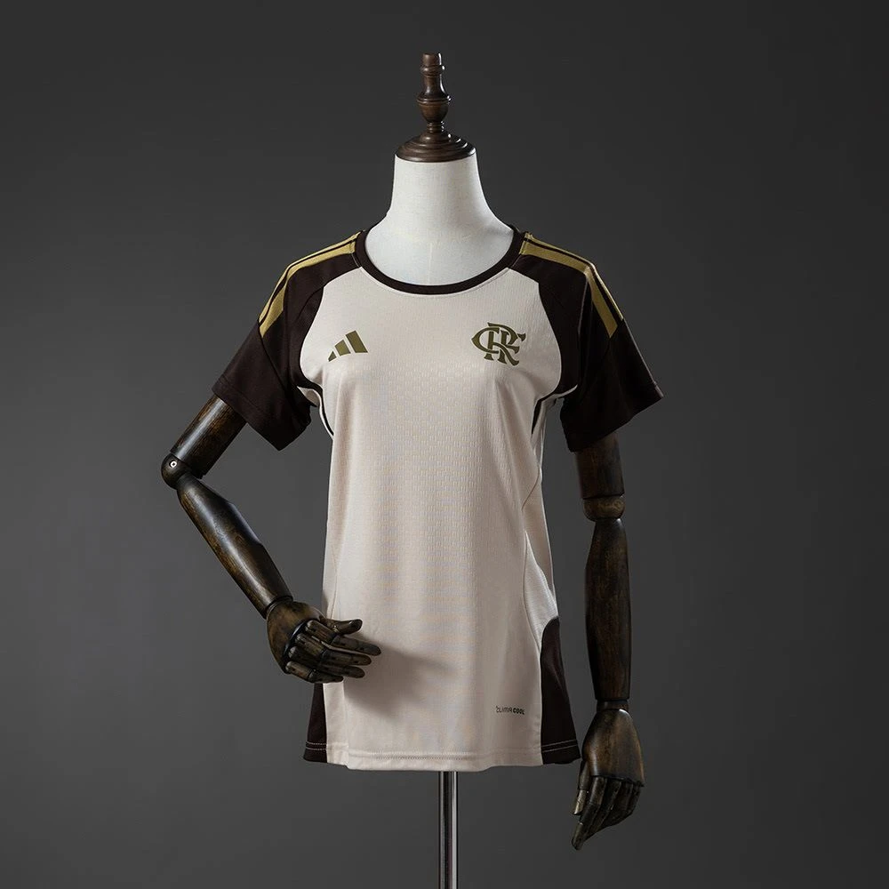 Camisa Flamengo Treino 26/27 - Torcedor Adidas Feminina - Bege e marrom - 1