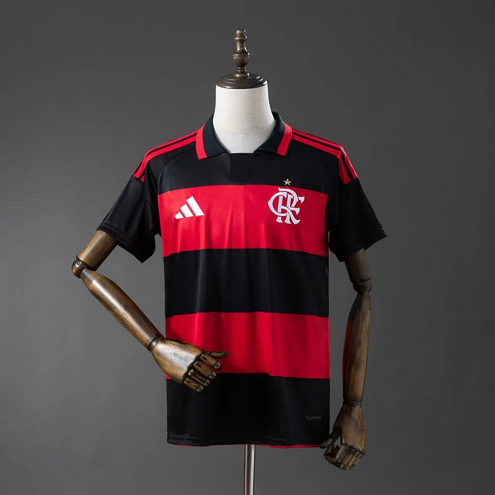 Camisa Flamengo I 26/27 - Torcedor Adidas Masculina - Preta e vermelha - 1