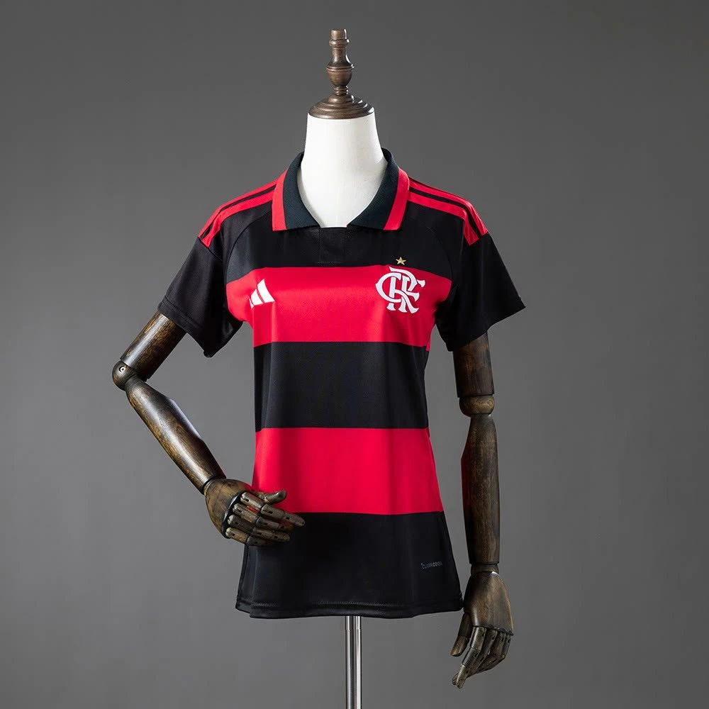 Camisa Flamengo I 26/27 - Torcedor Adidas Feminina - Preta e vermelha - 1