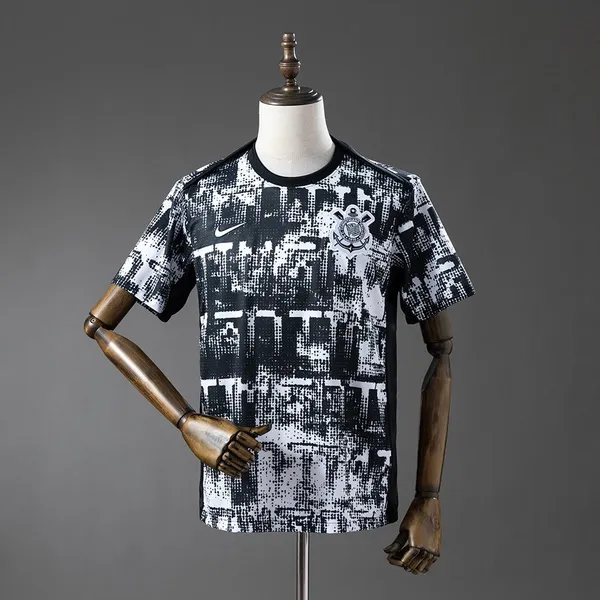 Camisa Corinthians Pré-jogo 26/27 - Torcedor Nike Masculina - Preta e branca